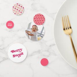 Berry Sweet Birthday Strawberry Pink Confetti