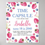 Berry Sweet Birthday Time Capsule Sign Poster (Voorkant)