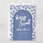 Berry Sweet Blue Baby shower Kaart (Voorkant)