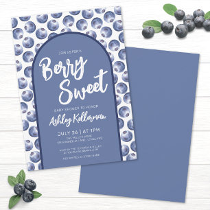 Berry Sweet Blue Baby shower Kaart