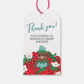 Berry Sweet Blue Strawberry Baby shower Dank u Cadeaulabel (Voorkant)