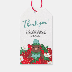 Berry Sweet Blue Strawberry Baby shower Dank u Cadeaulabel