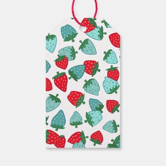 Berry Sweet Blue Strawberry Baby shower Dank u Cadeaulabel (Achterkant)