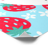 Berry Sweet Blue Strawberry Baby Shower Welcome Poster (Hoek)