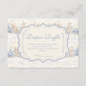 Berry Sweet Blue Toile Nursery Diapper Raffle Informatiekaartje (Voorkant)