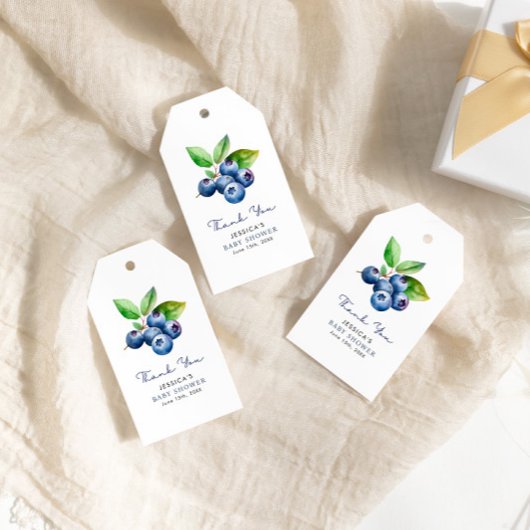 Berry Sweet Blueberries Baby shower Cadeaulabel