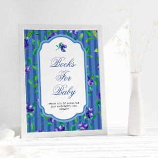 Berry Sweet Blueberries Baby shower Poster