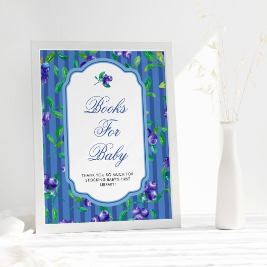 Berry Sweet Blueberries Baby shower Poster