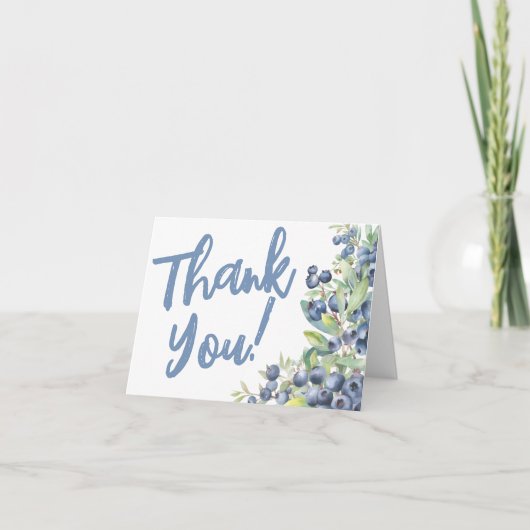 Berry Sweet Blueberry Baby shower Bedankkaart (Voorkant)