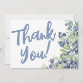 Berry Sweet Blueberry Baby shower Bedankkaart (Voorkant)