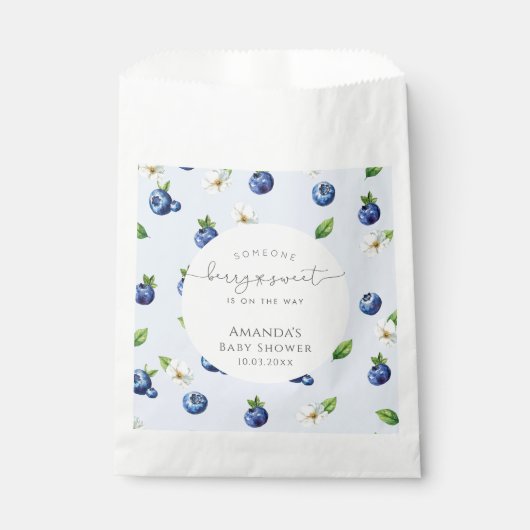 Berry Sweet Blueberry Baby shower Bedankzakje (Voorkant)