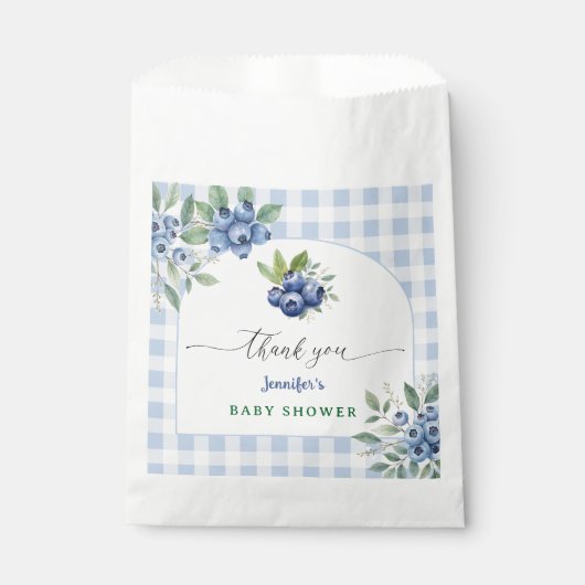 Berry Sweet Blueberry Baby shower Bedankzakje (Voorkant)