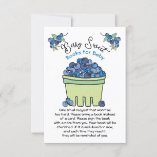 Berry Sweet Blueberry Baby shower Boeken voor Baby Kaart