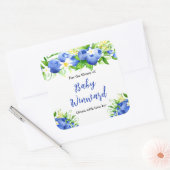 Berry Sweet Blueberry Baby Shower Bookplate Vierkante Sticker (Envelop)