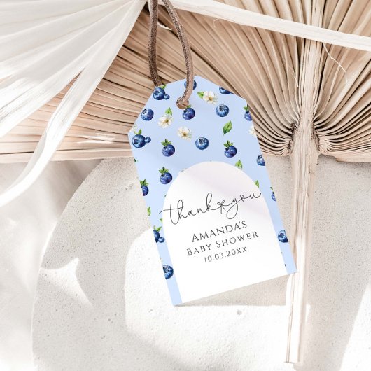Berry Sweet Blueberry Baby shower Dank je wel Cadeaulabel