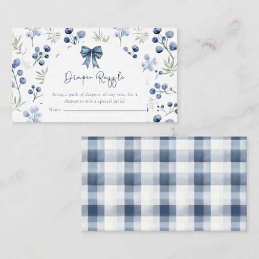 Berry Sweet Blueberry Baby shower Enclosure Kaart (Voorkant / Achterkant)