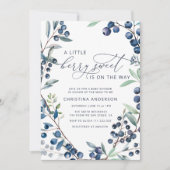 Berry Sweet Blueberry Baby shower Invitation Kaart (Voorkant)