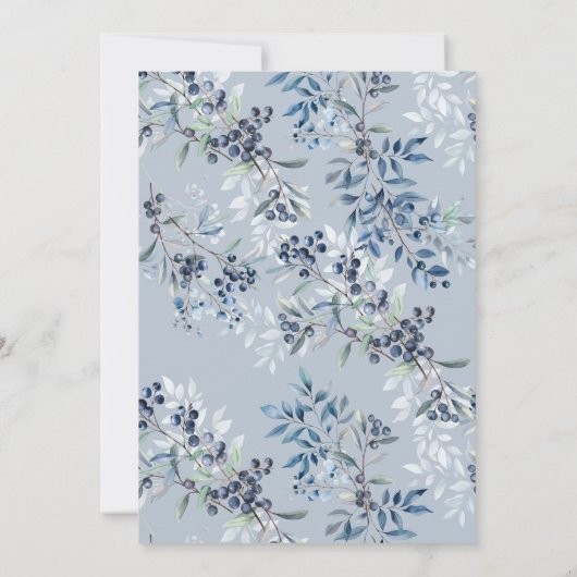 Berry Sweet Blueberry Baby shower Invitation Kaart (Achterkant)