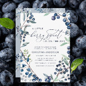 Berry Sweet Blueberry Baby shower Invitation Kaart