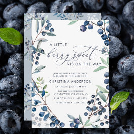 Berry Sweet Blueberry Baby shower Invitation Kaart