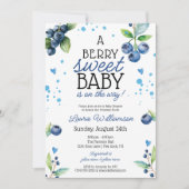 Berry Sweet Blueberry Baby shower Kaart (Voorkant)