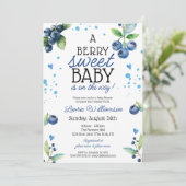 Berry Sweet Blueberry Baby shower Kaart (Staand voorkant)