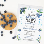 Berry Sweet Blueberry Baby shower Kaart<br><div class="desc">Deze uitnodiging tot baby shower van bosbessen is perfect om de komst van een "Berry Sweet Baby" te vieren. Het ontwerp biedt delicate waterverf bosbessen, waardoor een charmant en griezelig gevoel ontstaat. De uitnodiging is zeker om indruk te maken op uw gasten en zet de toon voor een heerlijke viering....</div>