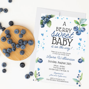 Berry Sweet Blueberry Baby shower Kaart