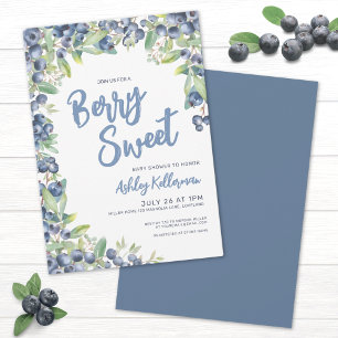 Berry Sweet Blueberry Baby shower Kaart