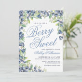 Berry Sweet Blueberry Baby Shower Kaart (Staand voorkant)
