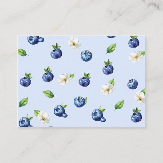 Berry Sweet Blueberry Baby shower Luier Raffle Informatiekaartje (Achterkant)