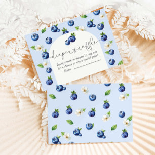 Berry Sweet Blueberry Baby shower Luier Raffle Informatiekaartje