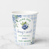 Berry Sweet Blueberry Baby shower Papieren Bekers (Achterkant)