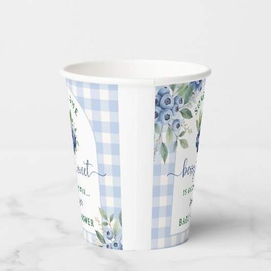 Berry Sweet Blueberry Baby shower Papieren Bekers (Rechts)