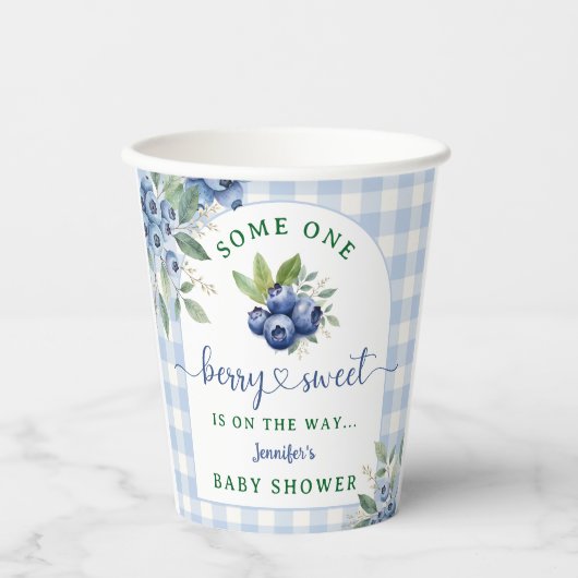 Berry Sweet Blueberry Baby shower Papieren Bekers (Voorkant)
