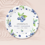 Berry Sweet Blueberry Baby shower Papieren Bordje<br><div class="desc">Berry Sweet Blueberry Baby shower papieren Borden. Overeenkomende objecten beschikbaar.</div>
