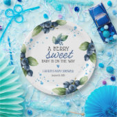Berry Sweet Blueberry Baby shower Papieren Bordje (Feest)