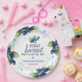 Berry Sweet Blueberry Baby shower Papieren Bordje (Feest)