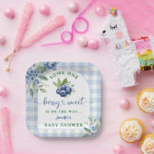 Berry Sweet Blueberry Baby shower Papieren Bordje (Feest)