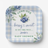 Berry Sweet Blueberry Baby shower Papieren Bordje (Voorkant)