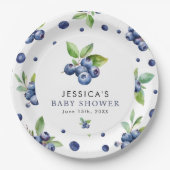 Berry Sweet Blueberry Baby shower Papieren Bordje (Voorkant)
