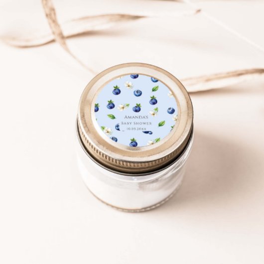 Berry Sweet Blueberry Baby shower Ronde Sticker