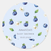 Berry Sweet Blueberry Baby shower Ronde Sticker (Voorkant)