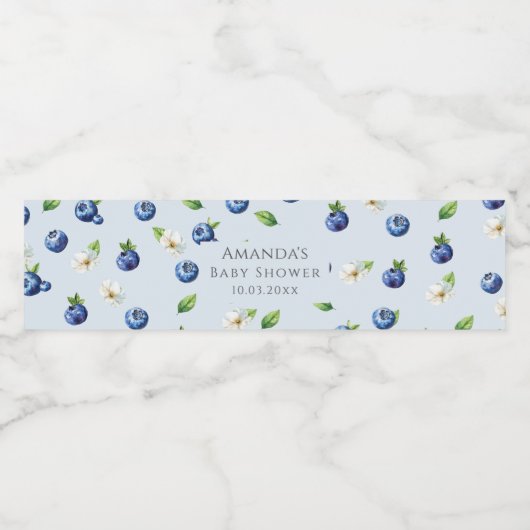 Berry Sweet Blueberry Baby shower Waterfles Etiket (Enkel label)
