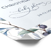 Berry Sweet Blueberry Baby shower Welkom Poster (Hoek)