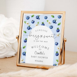 Berry Sweet Blueberry Baby shower Welkom Poster