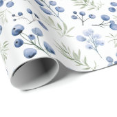 Berry Sweet Blueberry Bow Baby Shower Napkins Cadeaupapier (Rol Hoek)