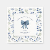 Berry Sweet Blueberry Bow Baby shower Servet (Voorkant)