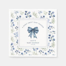 Berry Sweet Blueberry Bow Baby shower Servet