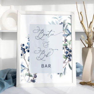 Berry Sweet Blueberry Bowtie en Bib Bar Poster